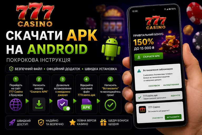 777 казино скачати APK на Android &mdash; покрокова інструкція